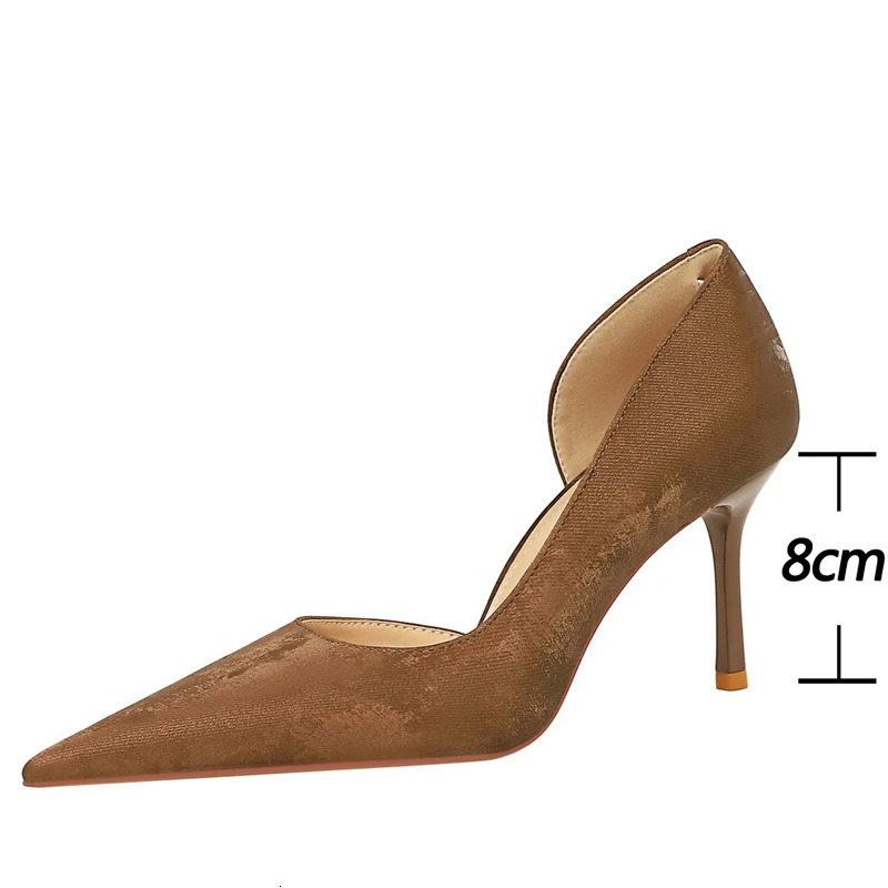 BIGTREE Shoes Retro High Heels Pointed Hollowed Out Single Shoes With Women Pumps Stilettos Heels 8 Cm Party Shoes Kitten Heels 250228
