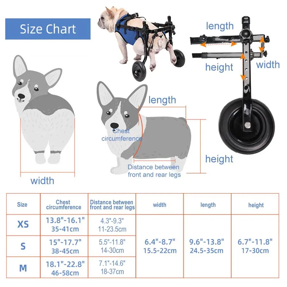 Rehabilitation Aid for Pet Walk Booster, Patient Dog and Cat, Patients with Legs Bracket, Walking Aid, Adjustable Pet