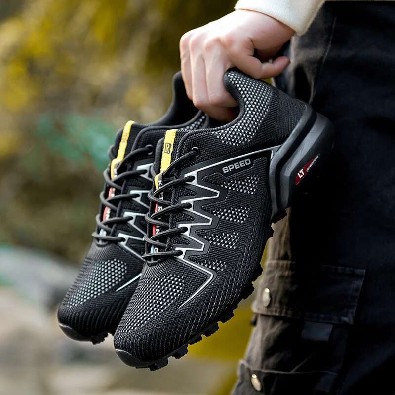 2025 New Men Running shoes Outdoor Breathable Anti-skid Wear-resistant Lace-up Sneakers Male Jogging Training Travel Sport Shoes