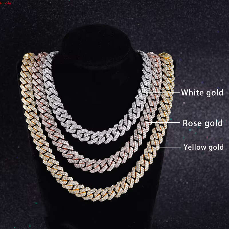 Starsgem New Hot Sale Products 7 Inches Full Dia Setting S Gold Plated Moissanite Cuban Chain Bracelet for Men
