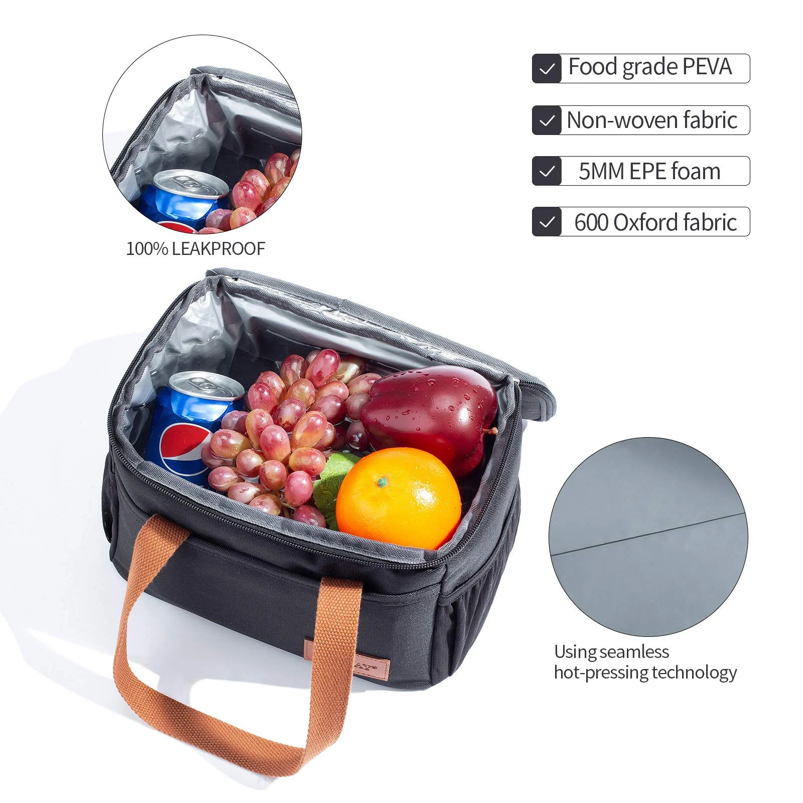 Portable Cooler Bag Picnic Lunch Bag Container Basket Drink Food Delivery Bag Thermal Insulated Lunch Box Work Camping Travel 250228