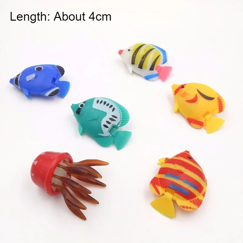 10pcs Aquarium Artificial Plastic Fish Colorful Tropical Fishes Ornaments Floating Fish Decor for Aquarium