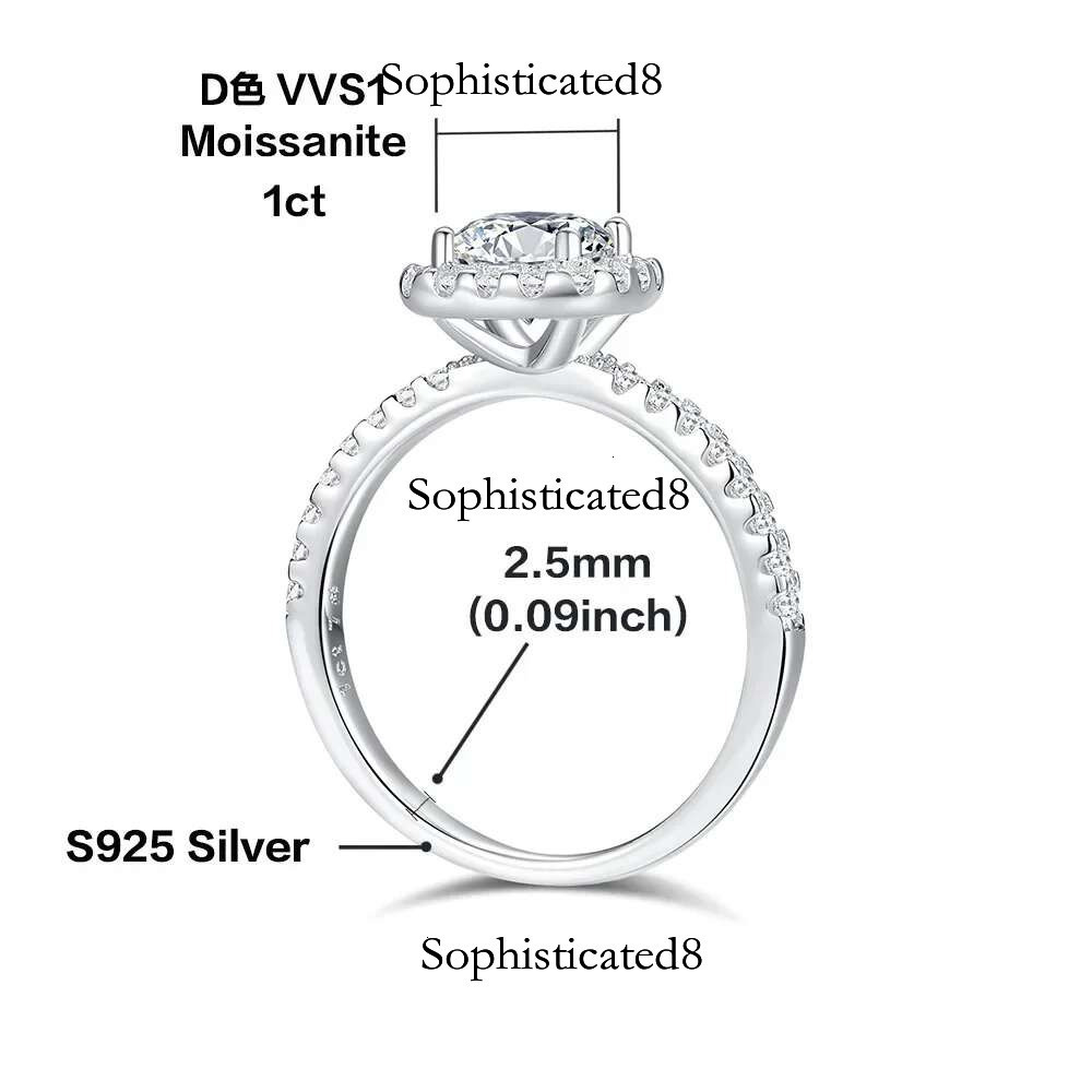 100% Genuine Certified PT950 Platinum Rings 1 Dia Moissanite Ring for Women Anillos Mujer Jewelry Mossinate
