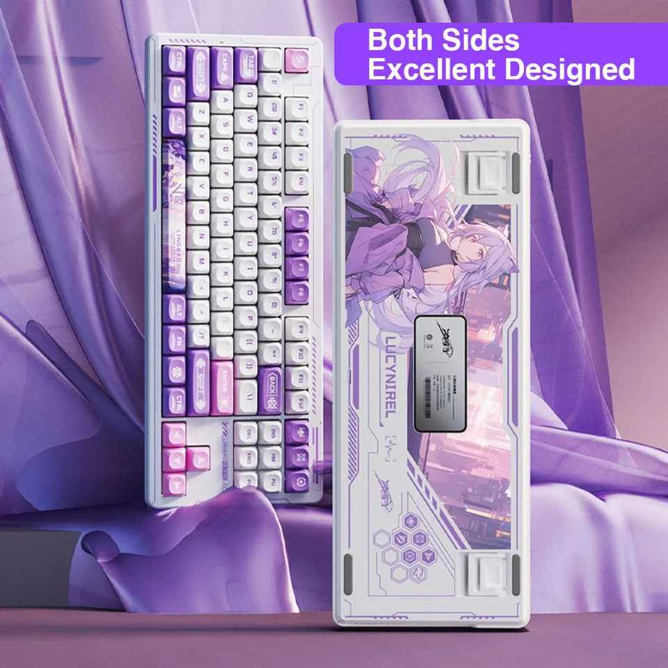 LINGBAO K87 PRO Gaming Mechanical Keyboard PBT Keyboard Cover 3/5-pin Heat Exchanger South RGB Backlight Pad Structure Keyboard Z250304