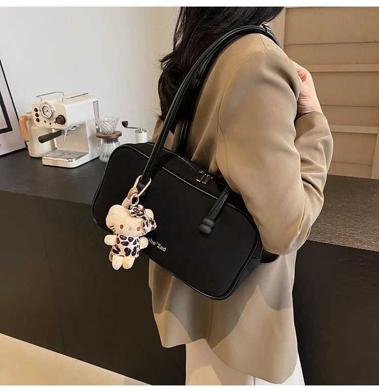 Brand Designer Faux Suede Womens Shoulder Bag Retro Cartoon Pendant Crossbody Bag Pillow Bowling Handbag Y250303