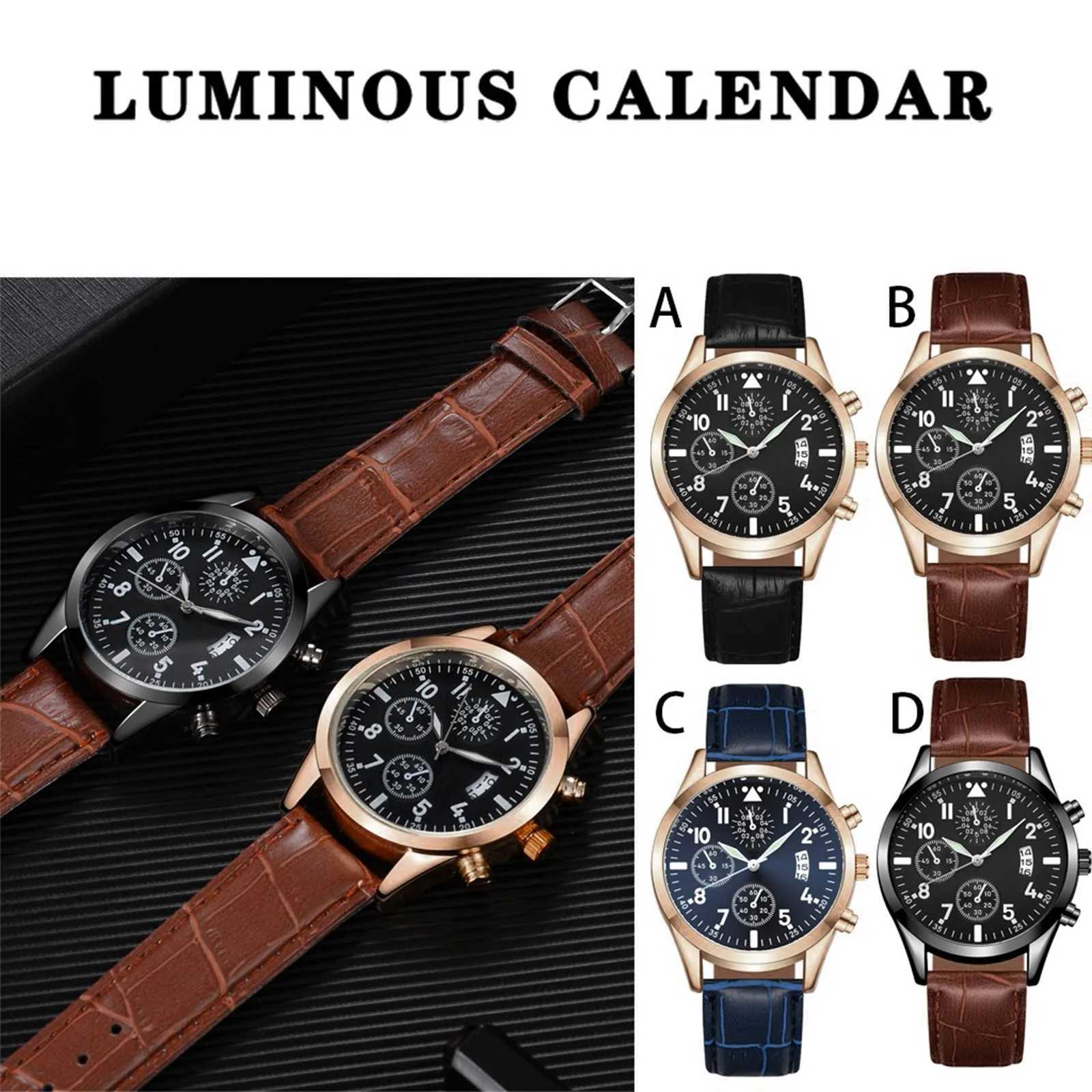Popular mens leather with calendar and luminous functionsXJ250304