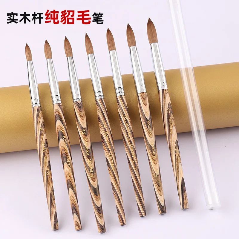 TIANMI Pure Mink Hair Nail Brush UV Gel Nail Polish Extension Builder Manicure Nail Pen 100% Kolinsky Painting Brushes 250304