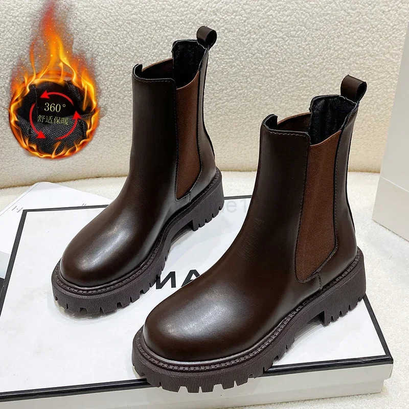 2024 boots new thick-soled wens winter shoes for wen autumn fion thick-soled short boots for wen Z250304