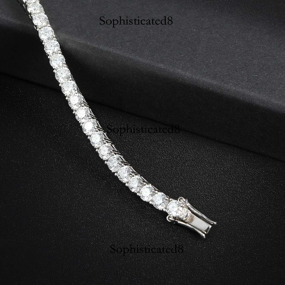 KNOBSPIN 5mm Moissanite Tennis Bracelet Necklace For Women Sterg Sier D VVS1 Lab Dia with GRA Certificate Jewelry