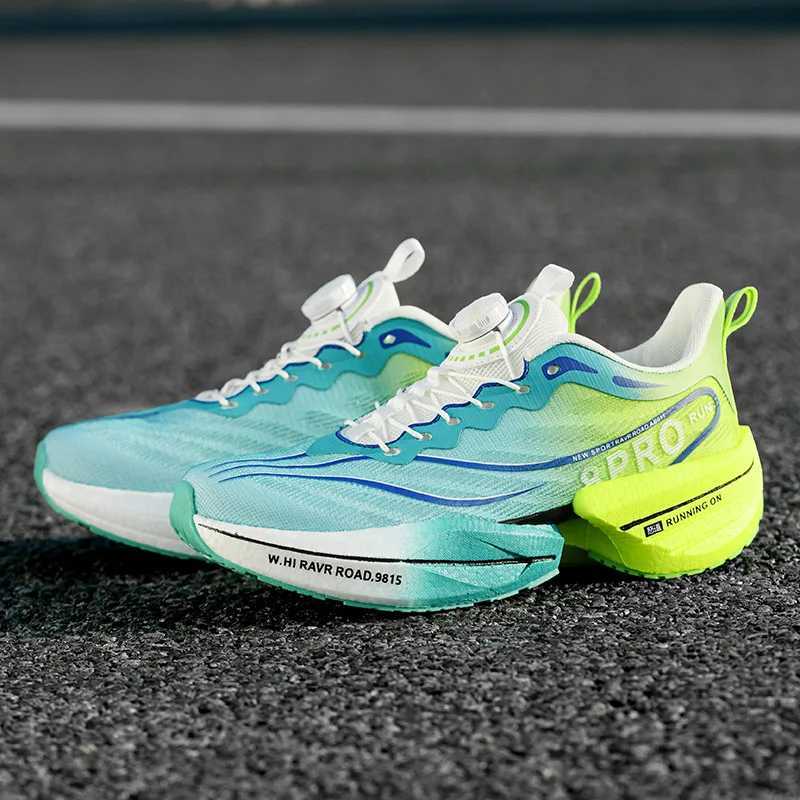 Marathon Carbon Plate Sports Running Shoes Men New Breathable Lightweight Mesh Sport Shoes Women Comfortable Nonskid SneakersC250304