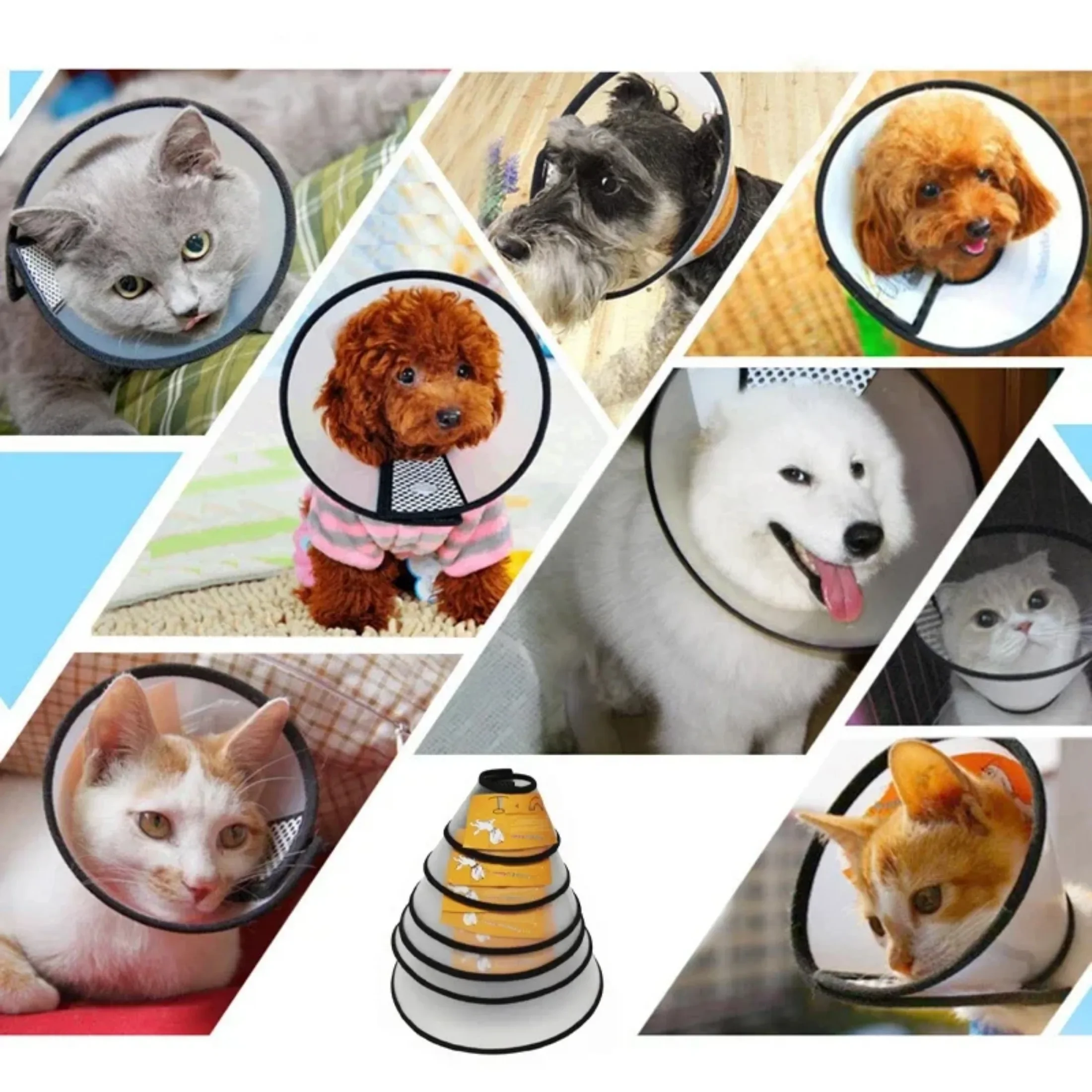 Elizabethan Collar for Small Large Dogs Anti Bite Grasping Licking Collar Puppy Cat Recovery Cone Ring Pets Pet Care Accessories