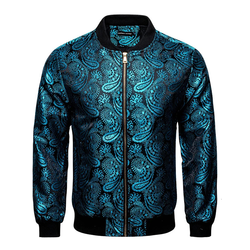 Gold Paisley Jacket Mens Clothing 3D Printed Colorful Long Sleeve Zipper Jackets Graphic Street Trend Autumn Bomber Coat 250304