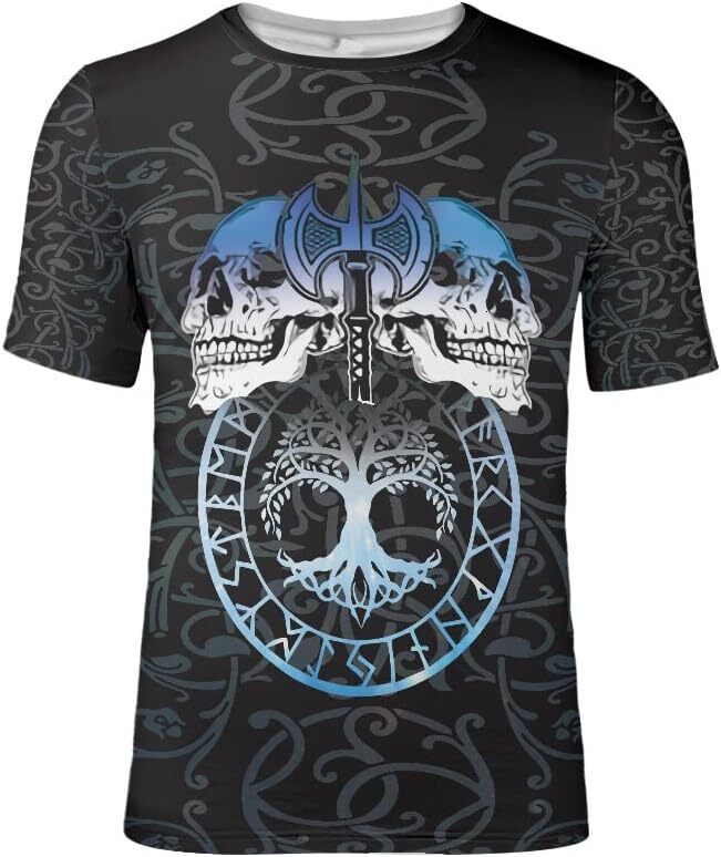 Mens T shirt Men's Vintage Viking Totem 3D Printed Norse Mythology Pullover Tee Shirt tee Casual tops summer clothes