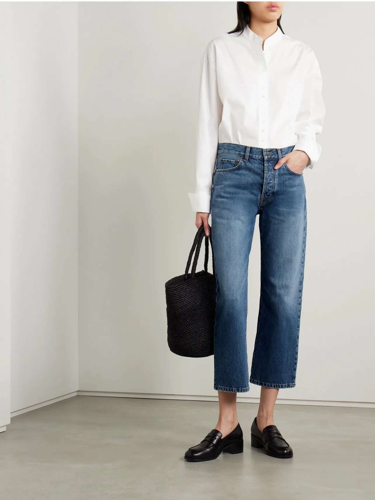 Women Blue Jeans High Waisted Straight Denim Pants