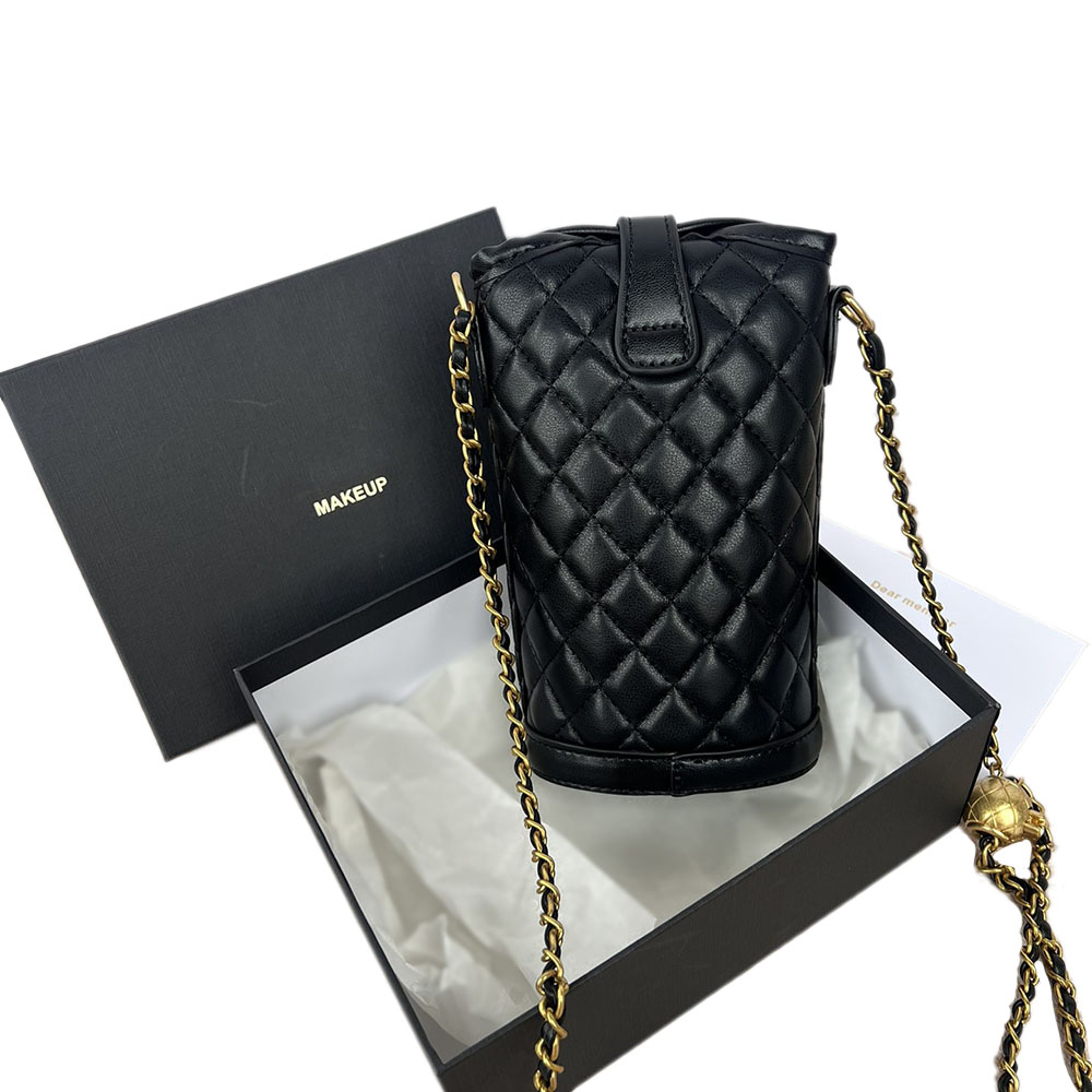 Classic Mobile Phone Women Leather Chain Shoulder Chest Pack Lady Small Waste Bag Storage box