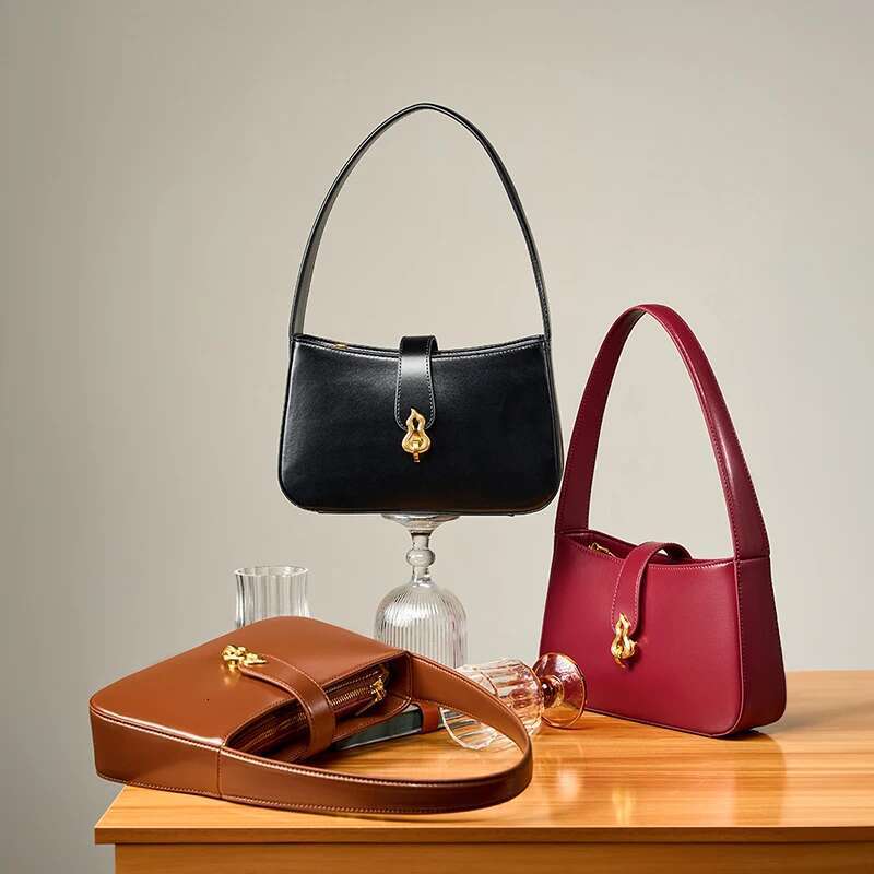 Genuine Leather Women's High-Quality Cowhide Shoulder Bag Designer Bags Women 2024 Trend Female Handbags 2690
