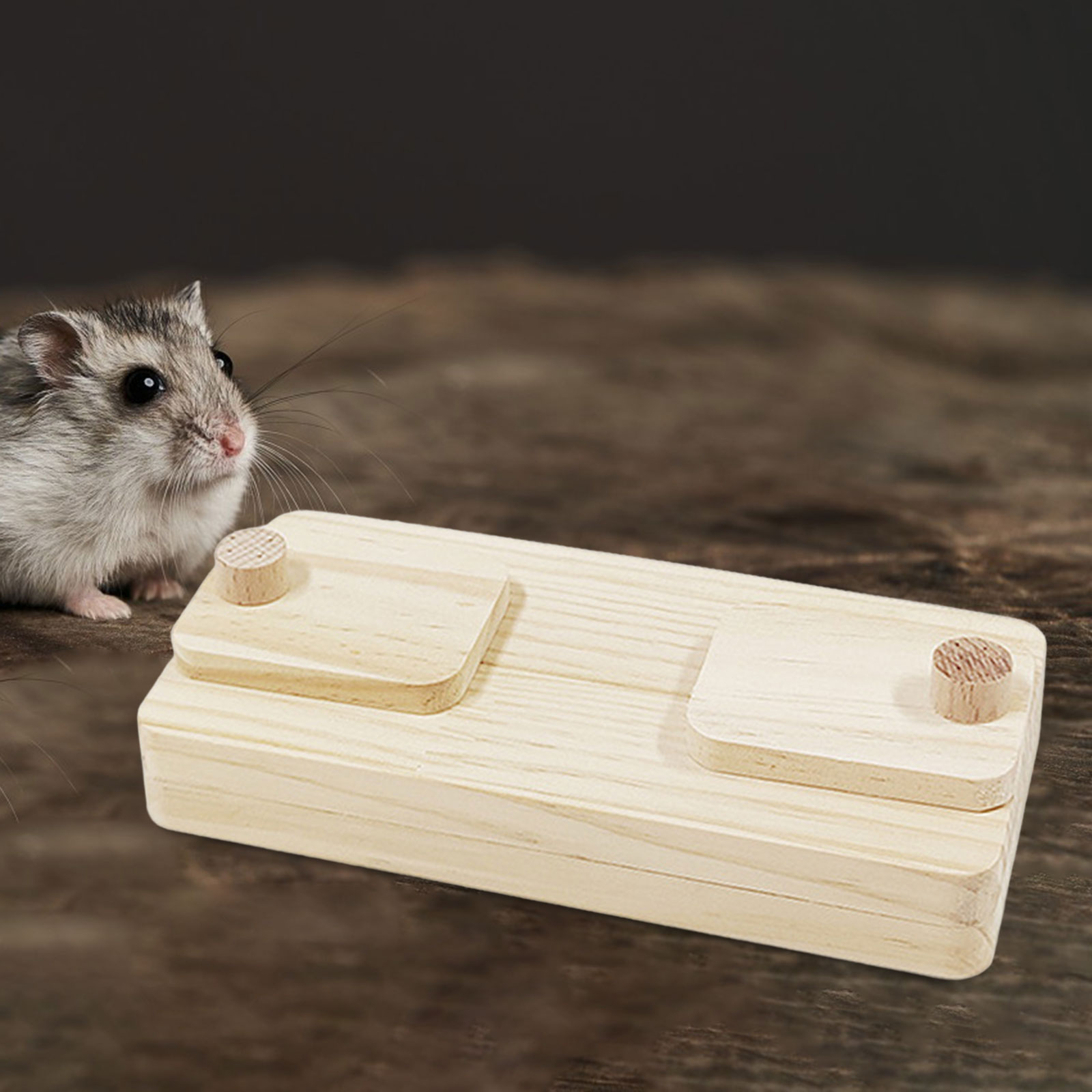 Wooden Enrichment Foraging Toy Chew Toys Funny Puzzle Game Feeding Toys for Bunny Hamster Chinchilla Small Pet Rabbit