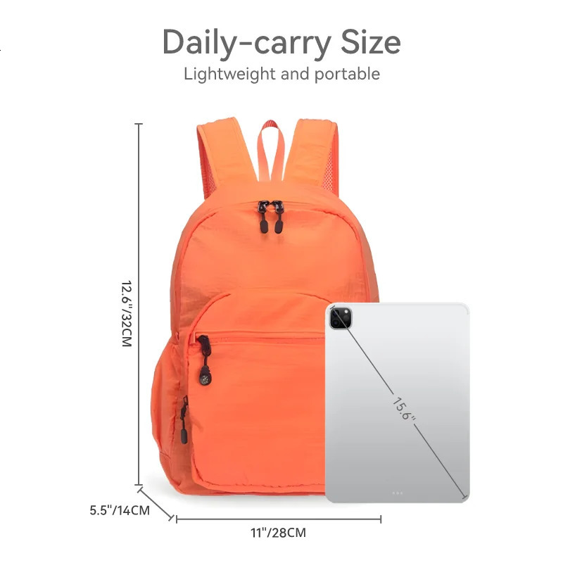 Ship from US 1PC One bag for both use foldable minimalist womens backpack easy travel companion 250304FBB