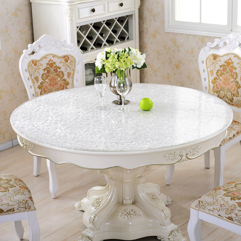 PVC round round table tablecloth waterproof and oil-proof washable soft glass transparent plastic table mat rubber pad 5Y8F01