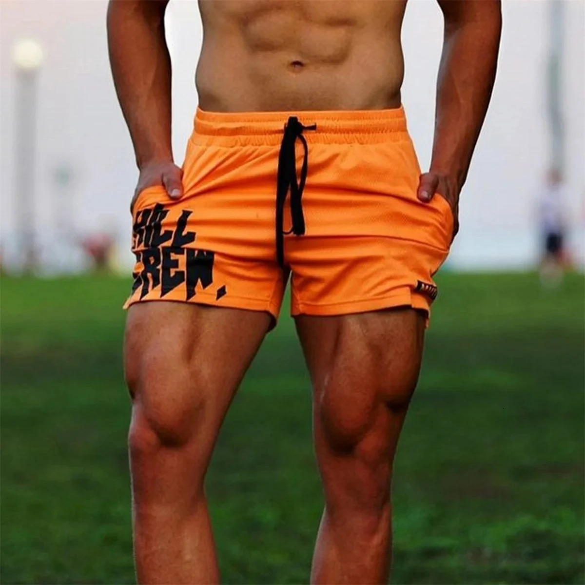 Summer Mens Running Fitness Gym Shorts Mesh Quick Dry Drawstring Beach Pants 250225