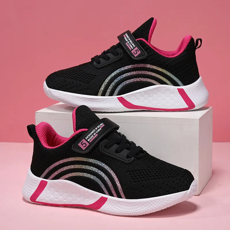 Fashion Breathable Sports Shoes Childrens Spring Girls Lowtop Mesh Cloth Kids Casual Running 2838 Size 250303