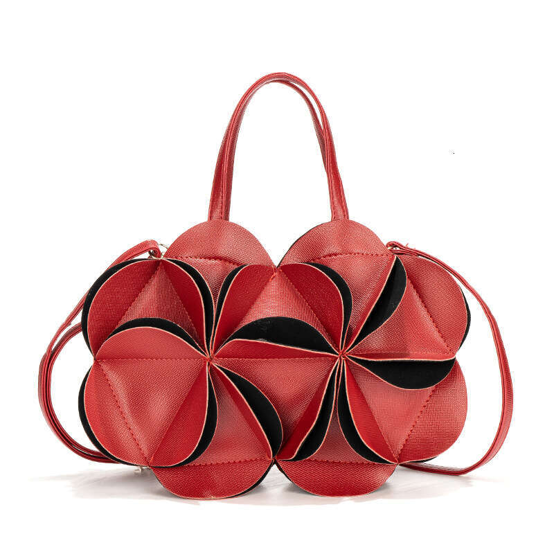 A Niche Design Three-Dimensional Flower Handbag With A High-End Splicing Single Shoulder Crossbody PU Trendy Women's Tote Bag