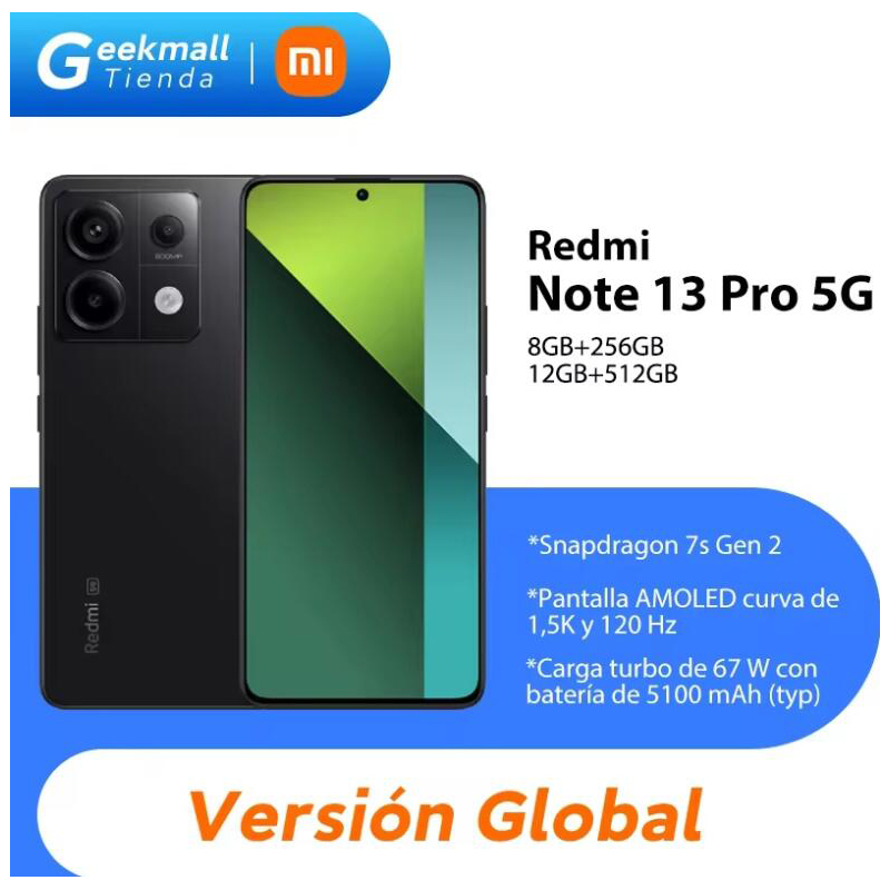 New Xiaomi Redmi Note 13 Pro 5G Smartphone 8GB RAM 256GB ROM 200MP OIS Camera Snapdragon 7s Gen 2 67W Turbo Charging 6.67" AMOLED