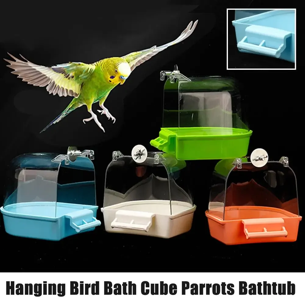 Hanging Bird Bath Is Waterproof Wear-resistant and Easy To Clean Cage-style External Bath for Birds Such As Parrots and Myn