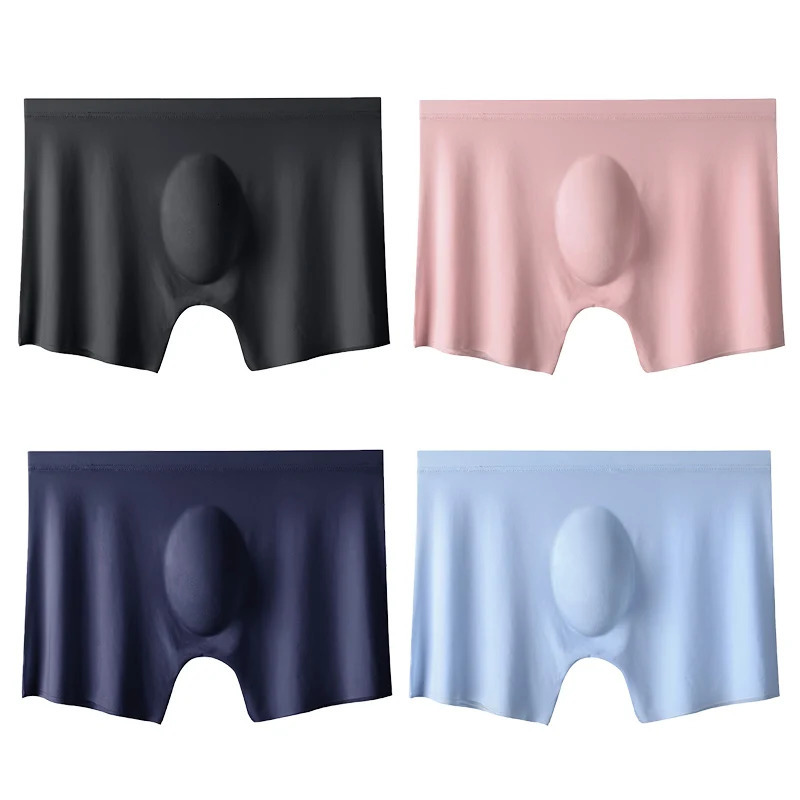 3PcsLot Summer Men Boxers Briefs Ice Silk Seamless Underwear Sexy Lingerie Underpants Shorts Ultra-thin Breathable Panties 250303