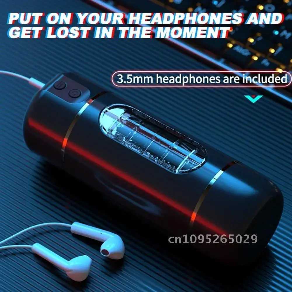 Automatic Male Masturbator Cup Adult Pussy Toy with Sexual for Sucking Vibrating Thrusting Men Toys Sex Pocket Pleasure M250304