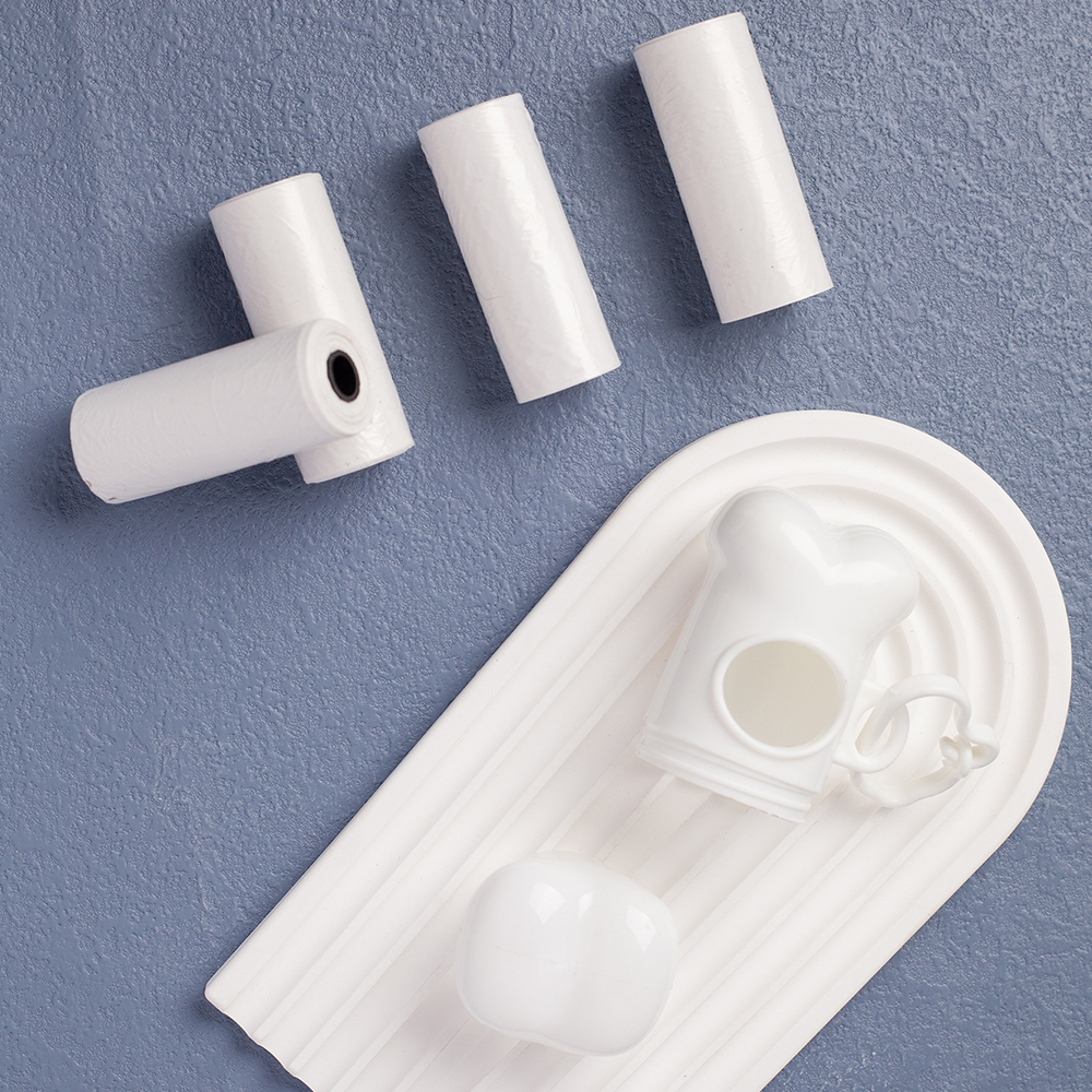 Pet Waste White Bag Dispenser for Dog Waste Bag Holder Plastic Garbage Bag Dispenser Carrier Case bone Pet Dog Waste Poop Bags