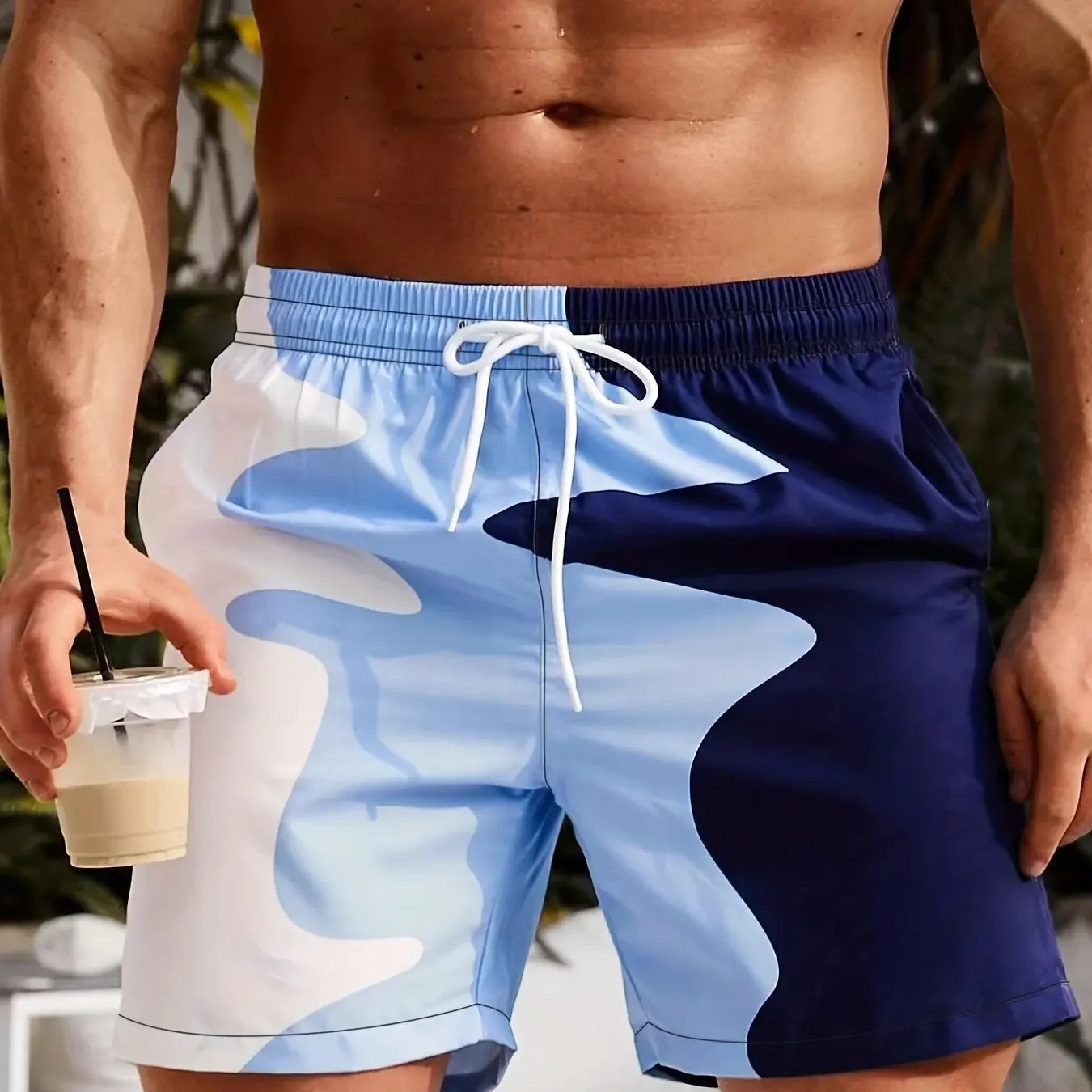 2024 Summer Fashion Mens Swimwear Shorts Print Beach wear Men Women Breathable Sport Short Drawstring Trunk Quick Dry 250224