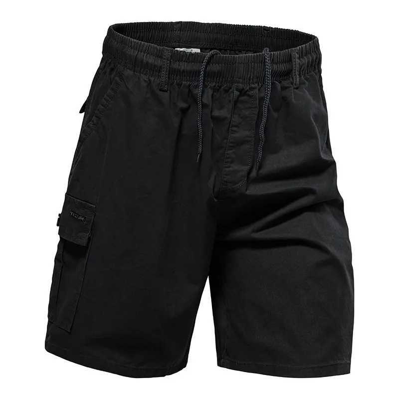 Summer Sports Shorts Mens Capris Work Clothes Multiple Pockets Loose Fit Oversized Casual Pants Pure Cotton Beach PantsT250304