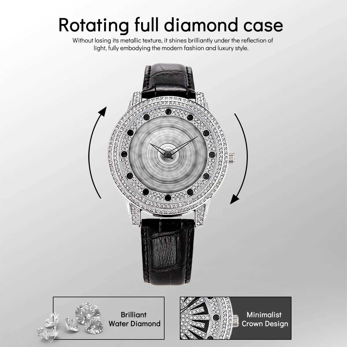 Fashionable Full Diamond Lucky Star Rotating Leather for Men and WomenXJ250304