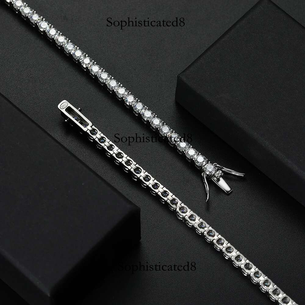 KNOBSPIN 5mm Moissanite Tennis Bracelet Necklace For Women Sterg Sier D VVS1 Lab Dia with GRA Certificate Jewelry