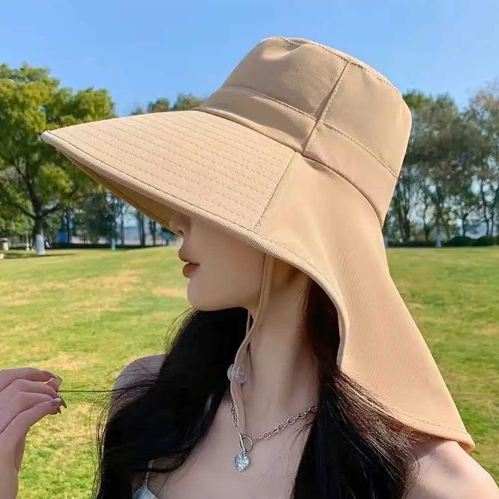 Sun Hat Large Brim Womens Face-covering Shl Anti-UV Summer Cycling Beach Outdoor Sunshade Mountaineering HatXJ250304