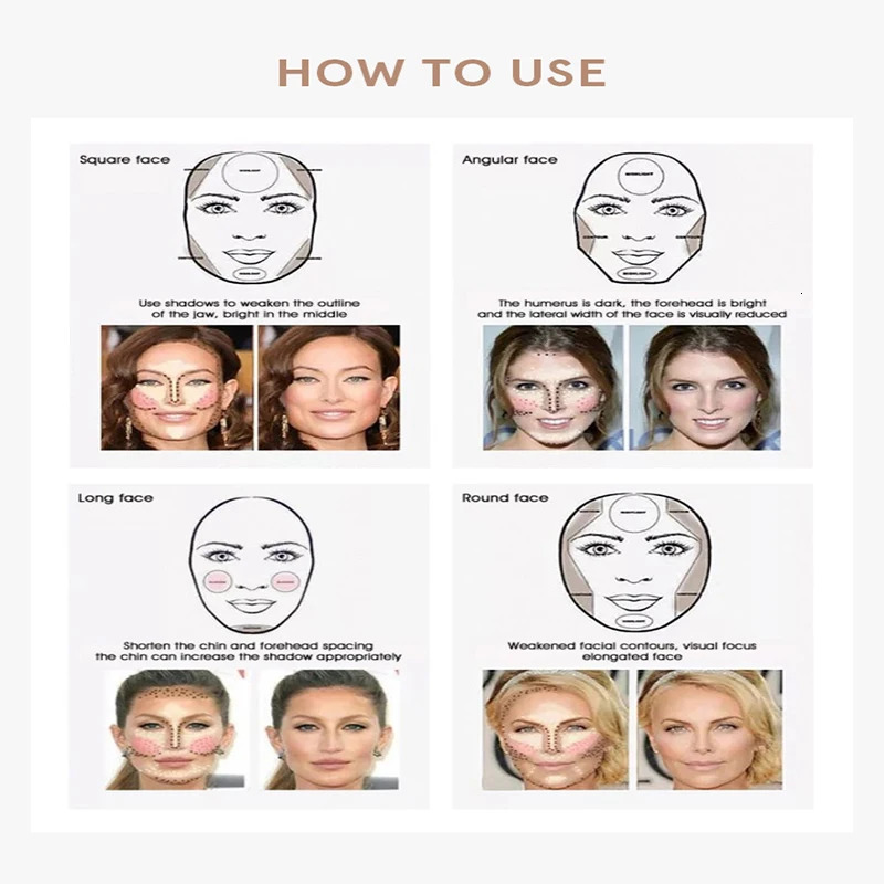 IMAGIC 4-Color Highlighter Contouring For Face Bronzer Face Makeup Combination Palette Long-Lasting Brighten Skin Cosmetics 250227