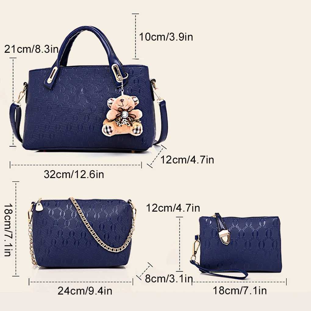4pieces Classic Handbag For Ladies Large Capacity And Durable Versatile Handy Bags For Women Purse red Z250303