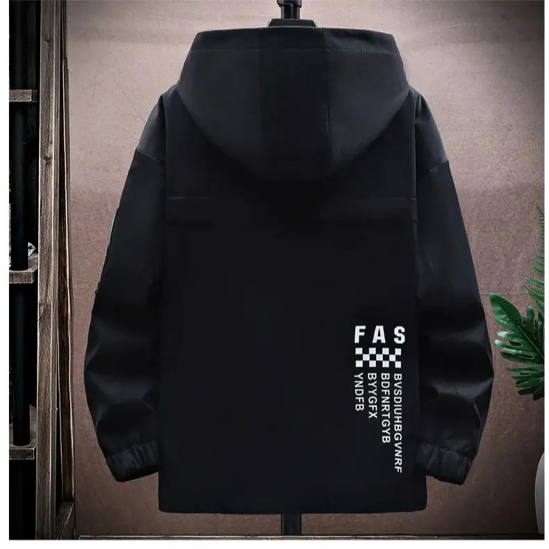 Zipper Jacket Mens Pilot Hooded Jacket SpringAutumn Baseball Uniform Card Loose Pullover Front Pocket Adding velvet Coat 250303