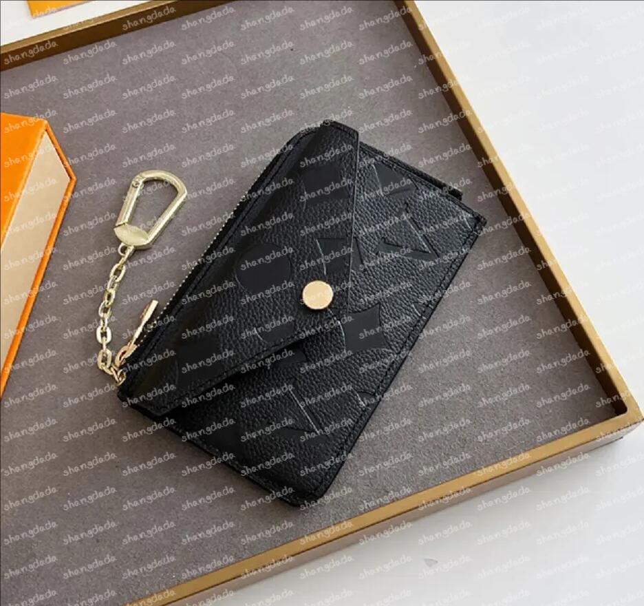 Designer WALLET CARD HOLDER RECTO VERSO Designer leather Fashion Men Women Mini Zippy Organizer Wallets Coin Purse bag Belt Charm Key Pouch short money clutch purse