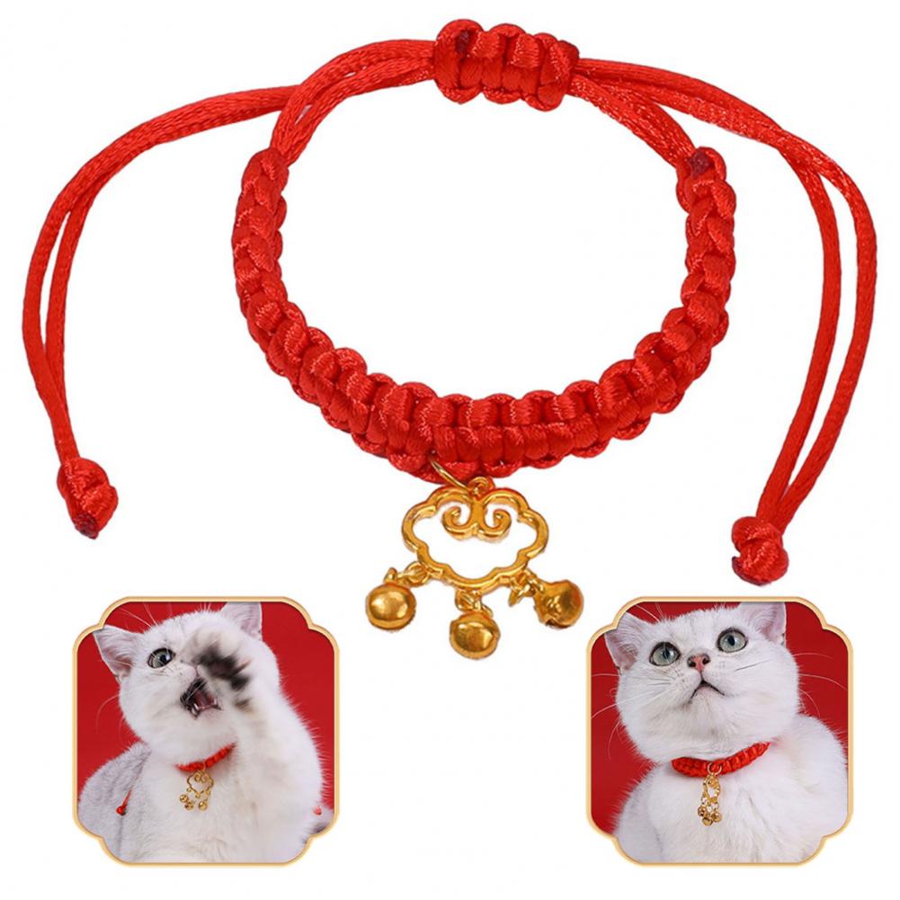 Good Luck Pet Collar Pet Collar with Chinese Elements Hand-woven Chinese-inspired Rope Pet Collar Stylish Lucky for Long