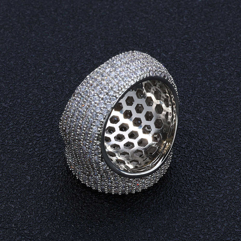 Couple Rings Personalized hip-hop zircon round full diamond ring mens high-end fashion accessories and accessories H25303