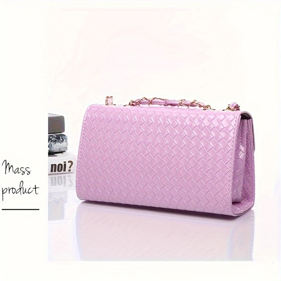 Ship from U.S. Geometric pattern shoulder bag with crystal charm and chain handbag elegant womens fashion 250303FBB