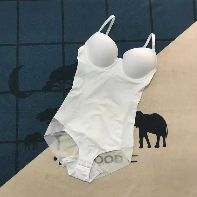 Flash Sale! Underwire White Bodysuit for Women - Stretch Solid Color Silky Shapewear at Unbeatable PricesXJ250304