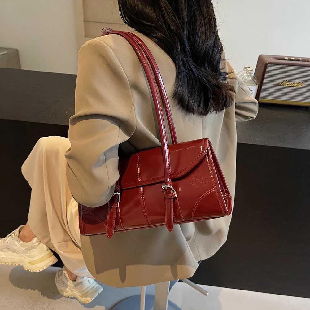 Elegant Red Bag for Women Shoulder Bag Handbag Purse Clutch PU Leather Trendy Top Handle Bags Travel Casual Commuter Bag Z250303