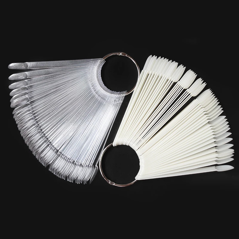 Nail Display Sticks False Tips Gel Polish Practice Clear Natural Colors Board for Art Tools 250217