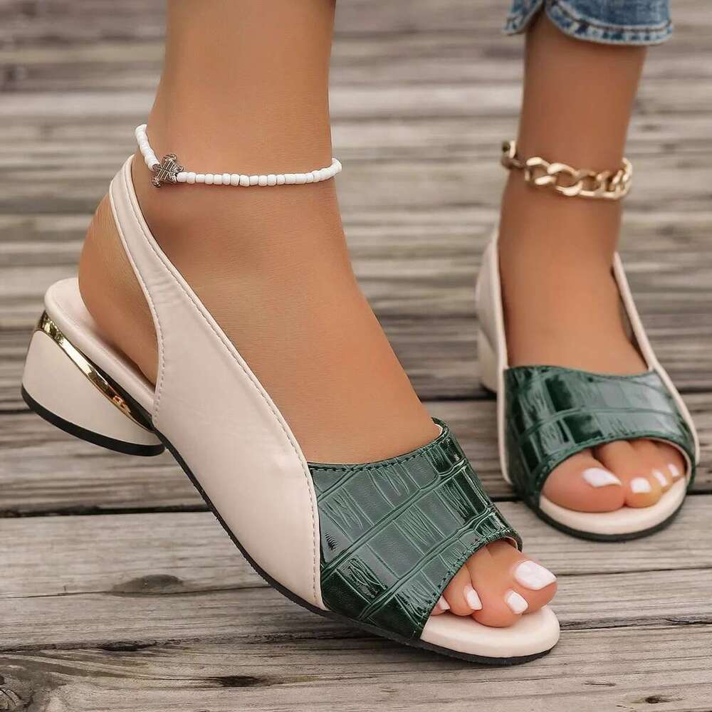 Mie Heels Women Sandals Chunky Fashion Shoes Designer Summer New Brand 2025 Walking Casual Slides Dress 2025