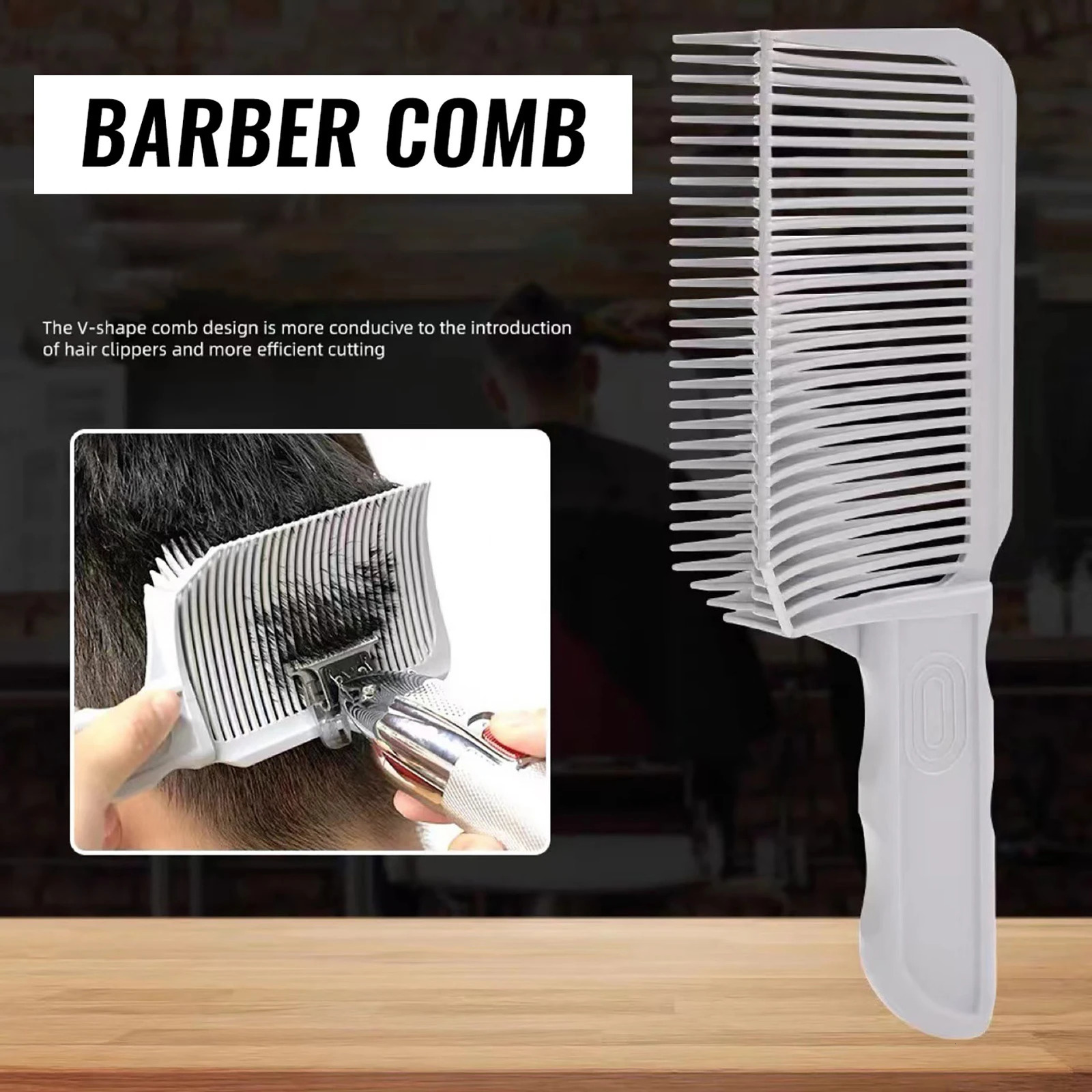 Barber Fade Combs Gradienter Curved Positioning Flat Top Comb for Salon Hairdressing 250304