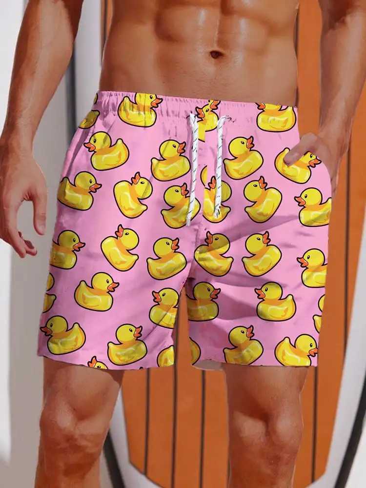 2024 3D Printed Hawaiian Vacation Style Printing Shorts Mens Board Shorts Casual Swim Trunks Drawstring Breathable Short SummerT250304
