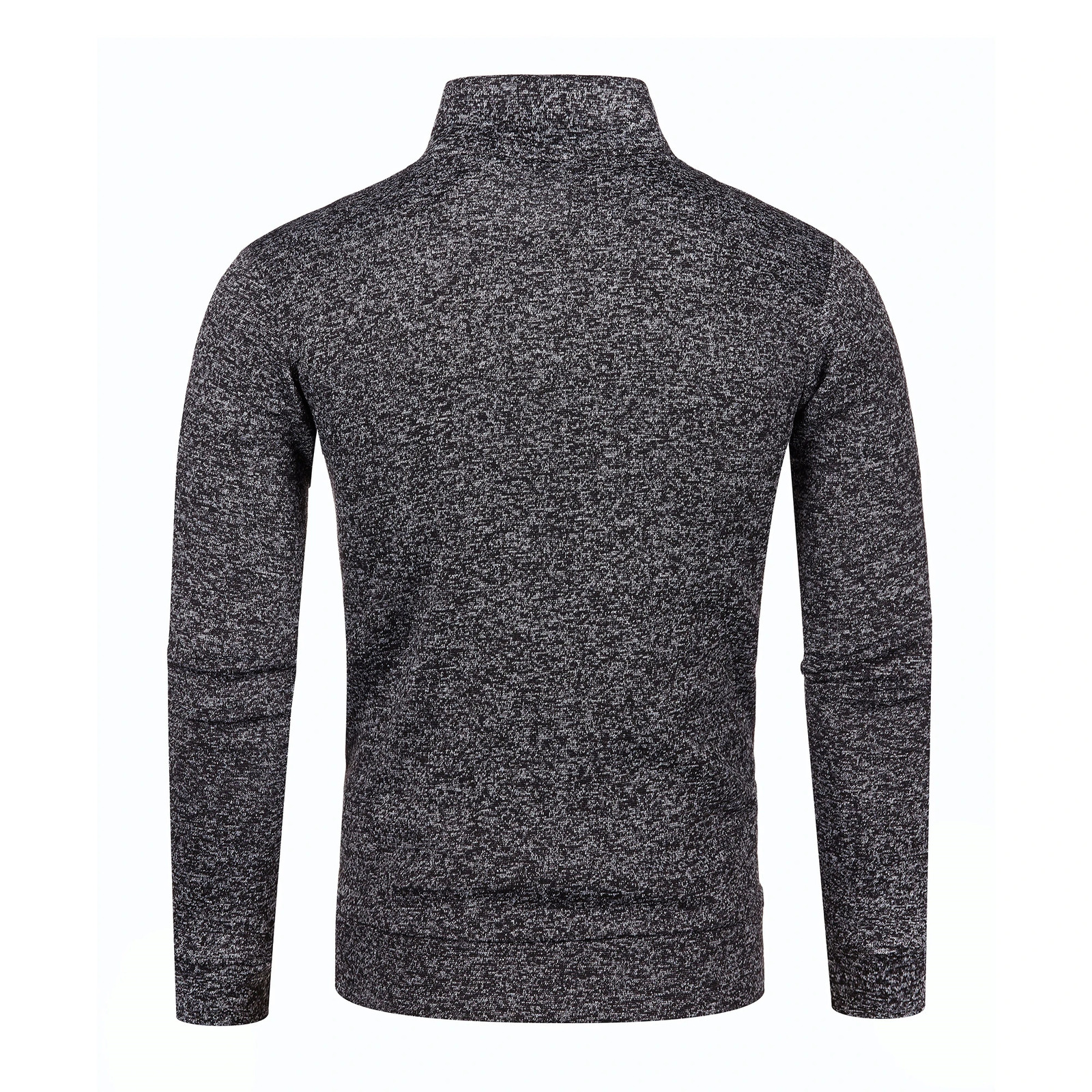 Autumn and winter mens standup collar striped zipper knit top fashion color matching 250304